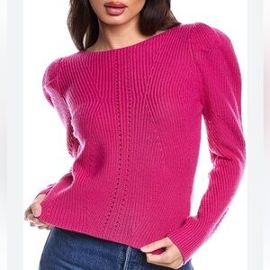 TRINA TURK WOMENS MERINO WOOL PINK SWEATER MEDIUM